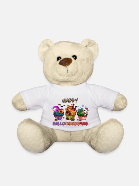 Happy HalloThanksMas Cupcakes - Teddy Bear - white