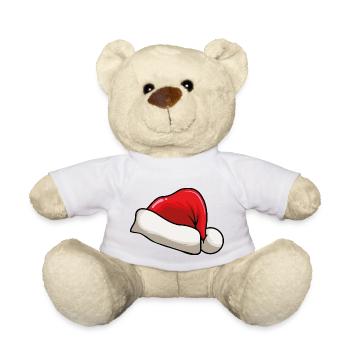 Chapeau de Père Noël - Nounours - blanc - Devant