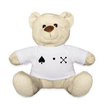 Tshirt Zeichen Herz und Kreuz - Teddy - Weiß - Vorne