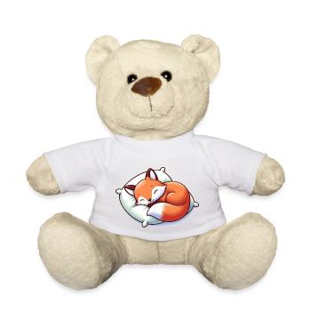 Bébé renard endormi - Nounours - blanc - Devant