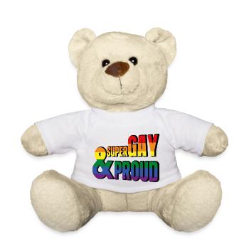 Super Gay et Fier - Nounours - blanc - Devant