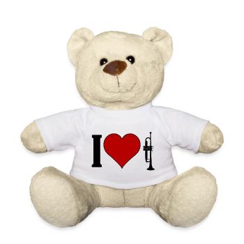 I ♥️ TRUMPET | I love trumpet - Teddy Bear - white - Front