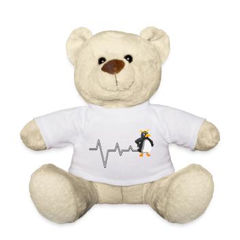 Pinguin Herzschlag Spaß - Teddy - Weiß - Vorne