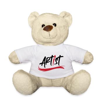 artist brush logo art icon brush stroke icon - Teddy Bear - white - Front