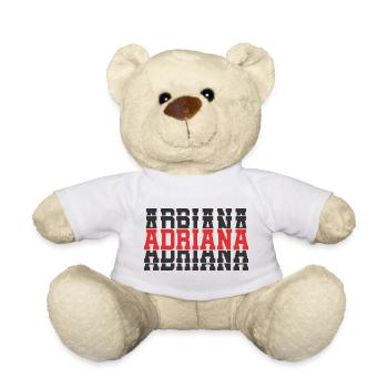 Adriana T-Shirt T-Shirt Geschenkidee gestapelter Text - Teddy - Weiß - Vorne