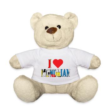 T-Shirt Ich liebe Mondrian T-Shirt Geschenkidee - Teddy - Weiß - Vorne