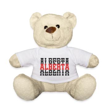 t-shirt alberta t-shirt gift idea stacked text - Teddy Bear - white - Front