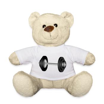 Motif d’haltères pour les amateurs de fitness et de gym - Nounours - blanc - Devant