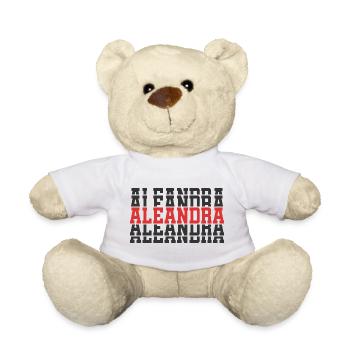 t-shirt Aleandra t-shirt gift stacked text - Teddy Bear - white - Front