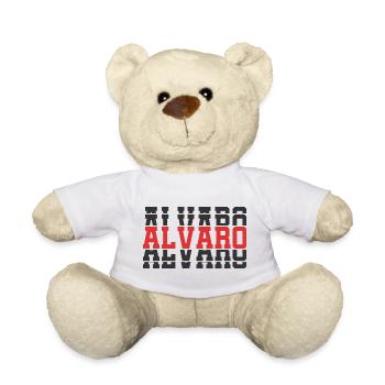 t-shirt Alvaro t-shirt gift idea stacked text - Teddy Bear - white - Front