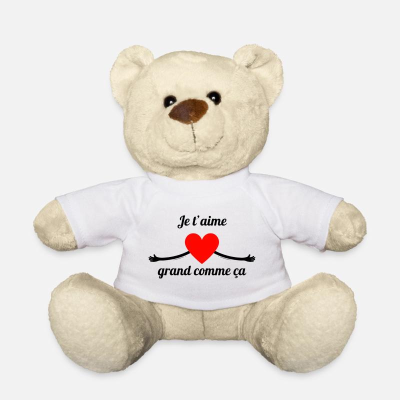 je t'aime, amour, amour sincère - Nounours - blanc