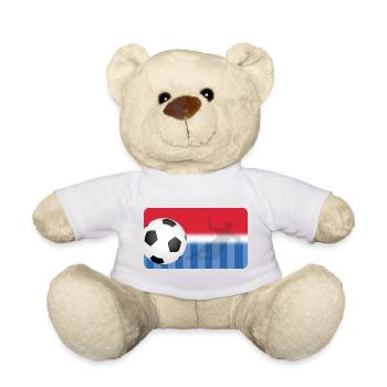 Fußball - rot blau - Fußballspieler - Teddy - Weiß - Vorne