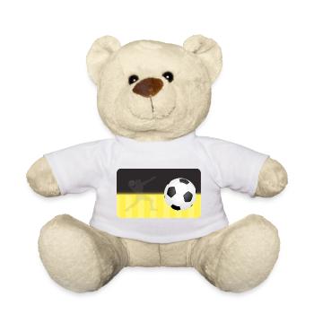 Fußball - schwarz gelb - Fußballspieler - Teddy - Weiß - Vorne