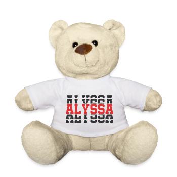 t-shirt Alyssa t-shirt gift idea stacked text - Teddy Bear - white - Front
