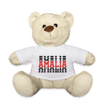 Amalia t-shirt t-shirt gift idea stacked text - Teddy Bear - white - Front
