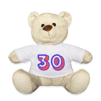 30. 30 YEARS. 30th ANNIVERSARY. 30TH ANNIVERSARY. - Teddy Bear - white - Front