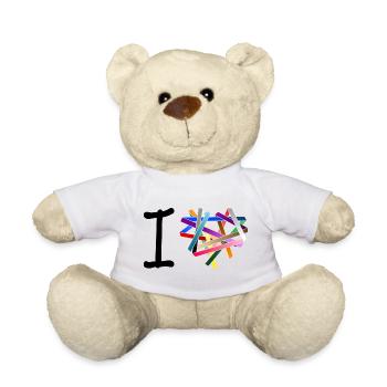 I love - kreuz und quer gewickelt - Teddy - Weiß - Vorne