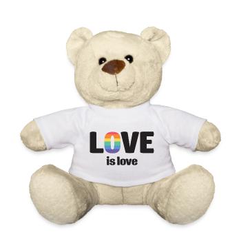 Mois de la fierté LGBT - Love is Love - Nounours - blanc - Devant