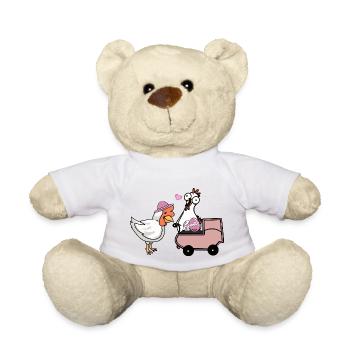 Henne Eier Hühner Familie Baby Ostern Ei - Teddy - Weiß - Vorne