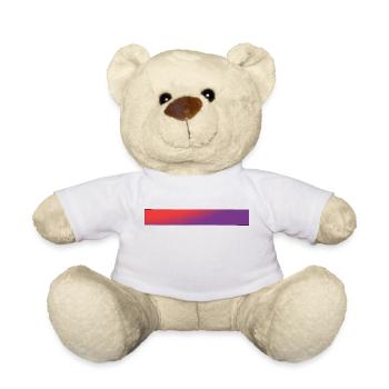 Rot&Lila Farbverlauf Balken - Teddy - Weiß - Vorne