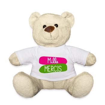 MAÎTRESSE. MAITRE. MERCI. MERCI MAÎTRESSE - Nounours - blanc - Devant
