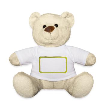 cadre jaune-gris - Nounours - blanc - Devant