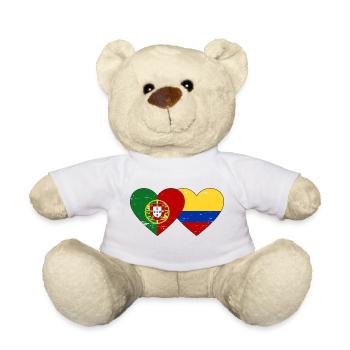 Portugal Colombie Drapeau Coeur Utilisé - Nounours - blanc - Devant