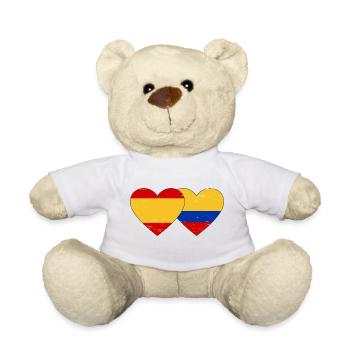 Espagne Colombie Drapeau Coeur Utilisé - Nounours - blanc - Devant