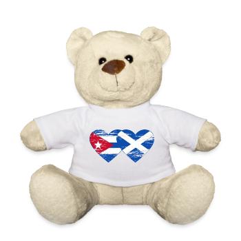 Kuba Schottland Flagge Herz used - Teddy - Weiß - Vorne