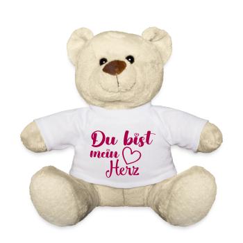 du bist mein herz - Teddy - Weiß - Vorne