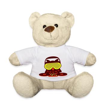 Mignon DJ hibou lunettes de soleil fête musique de nuit oiseau - Nounours - blanc - Devant