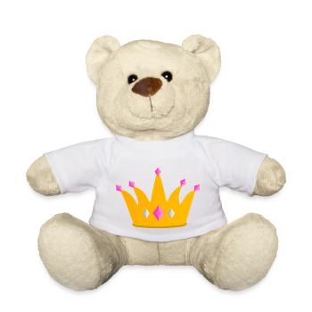 Pink Princess Crown - Teddy Bear - white - Front