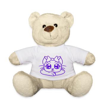 mignon fille chat jolie arc femme femme - Nounours - blanc - Devant