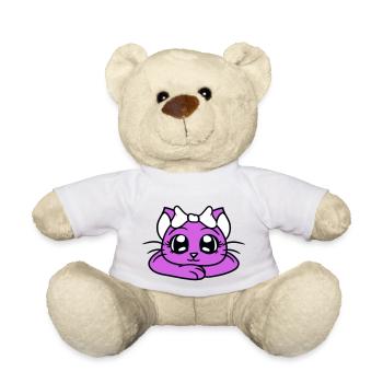 Cute Girl Cat Pretty Bow Woman Female - Teddy Bear - white - Front