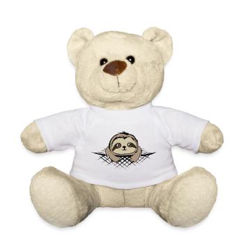 Sloth in pocket comic cartoon funny icon - Teddy Bear - white - Front