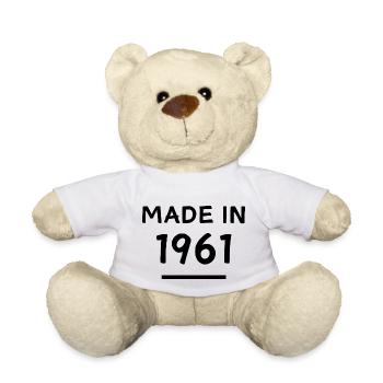 Made in 1961 - Year of Birth / Birthday - Teddy Bear - white - Front