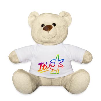 its ok quotes positive quote cute love positivity - Teddy Bear - white - Front
