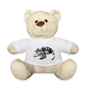 Motorrad Dolomiten Biker Berge Natur Symbol Logo - Teddy - Weiß - Vorne