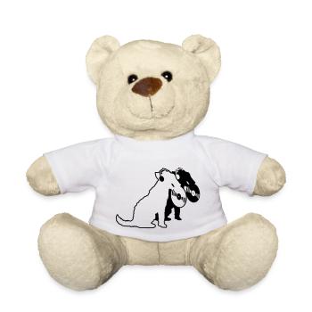 2 Dogs DJ Music Club Disco Vinyle Équipe Crew - Nounours - blanc - Devant