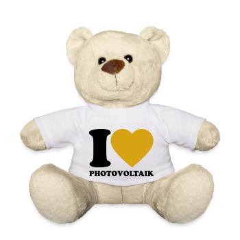 I Love Photovoltaik - Herz - Erneuerbare Energie - Teddy - Weiß - Vorne
