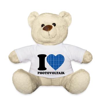 I Love Photovoltaik - Herz - Erneuerbare Energie - Teddy - Weiß - Vorne