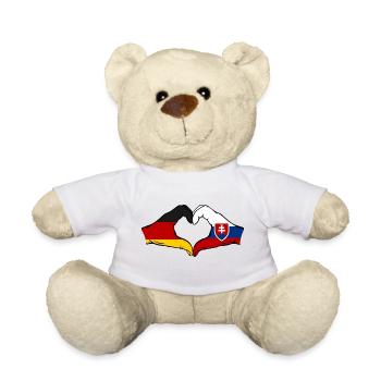 Deutschland Slowakei Flagge Hände Herzform - Teddy - Weiß - Vorne