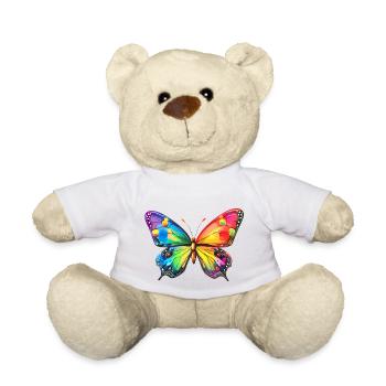 Papillon Arc-en-ciel - Nounours - blanc - Devant