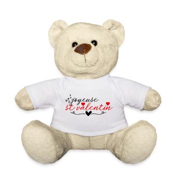 Joyeuse Saint-Valentin - Nounours - blanc - Devant