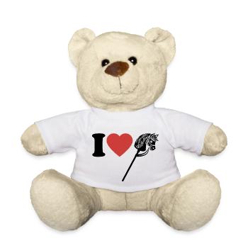 J’aime hobby cheval - Coeur - Hobby - Nounours - blanc - Devant