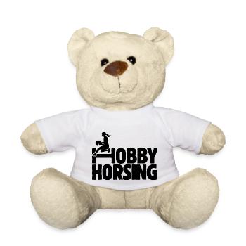 Hobby Horsing - Hobby Cheval - Equitation - Cadeau - Nounours - blanc - Devant
