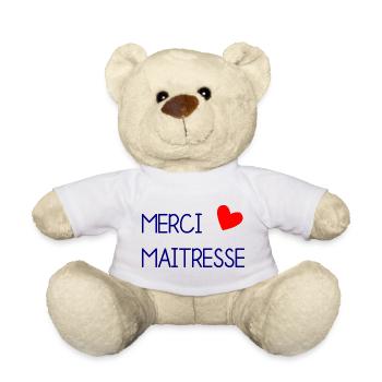 MAÎTRESSE. MAITRE. MERCI. MERCI MAÎTRESSE - Nounours - blanc - Devant