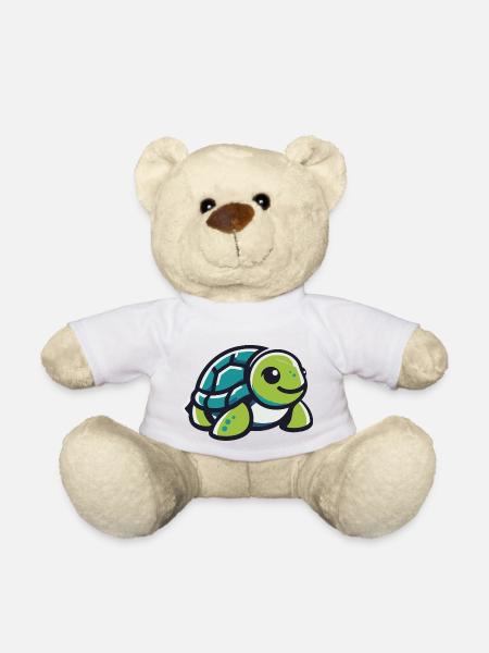 Green land turtle - Teddy Bear - white