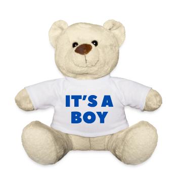 It's a Boy - Es ist ein Junge - Gender Reveal - Teddy Bear - white - Front