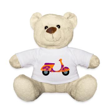 Roller Palmen Italien Urlaub Sommer Mofa Fun Fan - Teddy - Weiß - Vorne